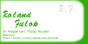 roland fulop business card