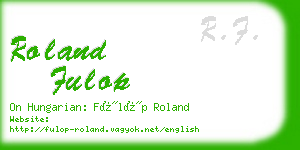 roland fulop business card